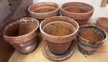 Assorted Terracotta Planters And Pots - 5 Piece Lot