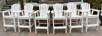 Seaside Casual Furniture Co. Trex High-top Adirondack Style Arm Chairs - 6 Total - Cushions Included