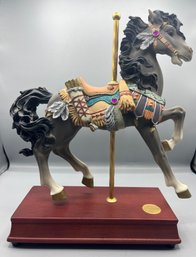 San Francisco Music Box Co Western Legends Hand Painted Resin Carousel Horse Music Box Figurine #485/2500