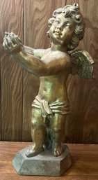 Decorative Gold-tone Cherub Statue