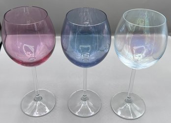 Iridescent Crystal Wine Glasses- Set Of 3