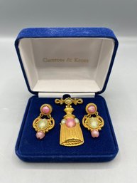 Camrose And Kross Costume Jewelry Pendant With Matching Earring Set