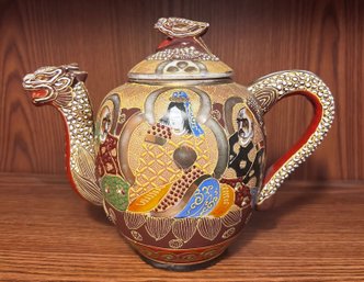 Rare Moriage Dragon Ware Hand Painted Tea Pot Made In Occupied Japan