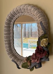 Decorative Wooden Wicker Framed Mirror