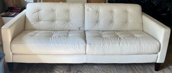 Off-white 3 Seater Leather Sofa