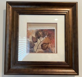 Unsigned Framed Decorative Autumn Leaves Wall Art