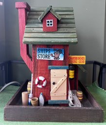 Bait & Tackle Shop Wood Bird House