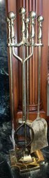 Solid Brass Fireplace Accessory Set With Stand