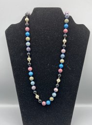 Colorful Stone Beaded Costume Jewelry Necklace