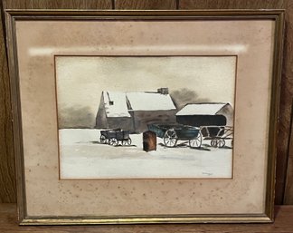 S.W. Chappell Signed Watercolor Art Framed