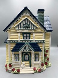 Cracker Barrel Hand Painted Collectible House Ceramic Cookie Jar