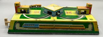 Vintage Russian Dual Train Express Tin Wind-up Toy Train