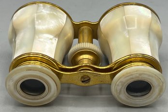 Vintage Mother Of Pearl Gold-tone Opera Glasses