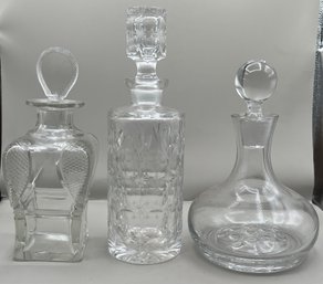 Crystal Decanters - 3 Total