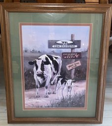 Consuelo Gamboa 1994 Framed Print - 2 Total - Cow Crossing / Fresh Milk