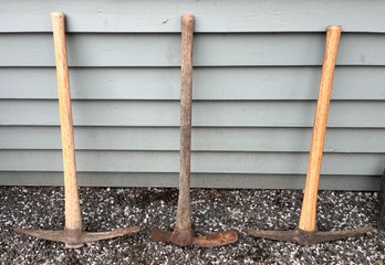 Wooden Handle Pickaxes - 3 Total