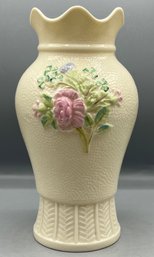 Belleek 'Fruits Of The Forest Basket Weave' Porcelain Vase - Made In Ireland