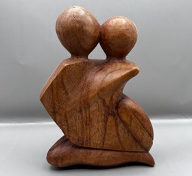 Novica Style Hand Carved Wood Statue 'the Embrace'