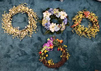 Decorative Seasonal Faux Wreaths 4 Total