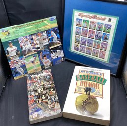 Legendary Baseball Stamps,1998 Diamond Skills Sheet, 1996 Yankees Information Book, The Joy In Mudville Book