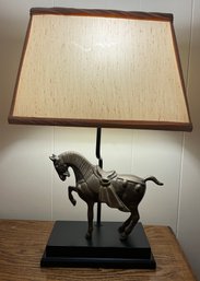 Solid Brass Horse Figurine Table Lamp