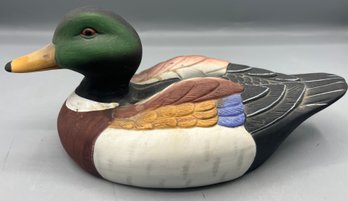 Hand Painted Porcelain Duck Figurine - Made In Taiwan