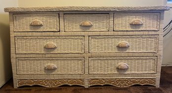 Pier 1 Jamaica Collection Wooden Wicker 7-drawer Dresser