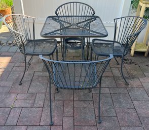 Outdoor Wrought Iron Table With 4 Chairs Included