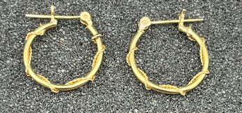 14K Gold Hoop Earrings - 1.1 Grams