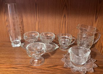 Assorted Glass & Crystal Lot- 9 Pieces