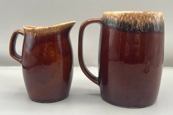 Hull Ceramic Glazed Oven Proof Mug And Creamer Set - 2 Pieces Total - Made In USA