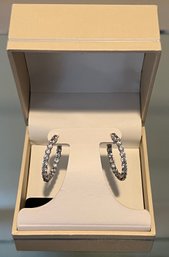 Diamonique Cubic Zirconia Hoop Earrings 0.24 Ozt