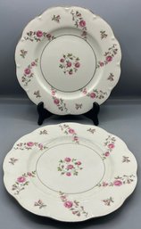 Porcelain Floral Pattern Plate Set - 4 Total