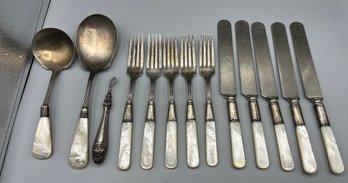 Vintage Sterling Silver And Mother Of Pearl Flatware Set - 16 Pieces Total