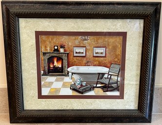 'bathing Fireside' Framed Print