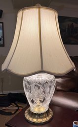 Cut Crystal 3-way Setting Table Lamp With Brass Base