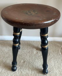 Vintage Hand Painted Wooden Stool