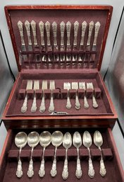 Reed And Barton Sterling Silver Flatware Set With Wooden Anti-tarnish Storage Case - 60 Pieces Total