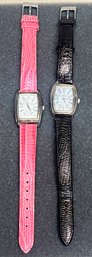 Anne Klein Stainless Steel Women's Watches With Genuine Leather Bands  - 2 Total #y121E