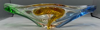 Czech Mid Century Art Glass Bowl
