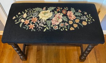 Needlepoint Wooden Bench