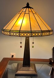 Stained Glass Metal Base Table Lamps - 2 Total