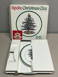Spode Christmas Tree Pattern Double-tier Serving Tray - Box Included