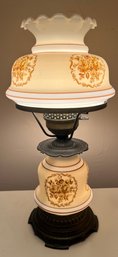 Vintage Floral Pattern 3-setting Hurricane Table Lamp