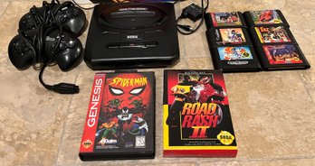 Sega Genesis Gaming Console With Two Controllers And Assorted Games Included