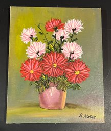 Artist Signed Oil On Canvas - Floral Bouquet