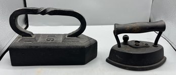 Vintage Cast Iron Clothing Irons - 2 Total