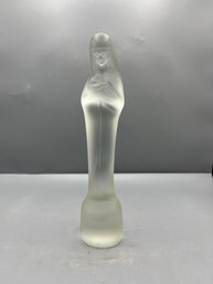 Leerdam Frosted Glass Figurine - Madonna And Child