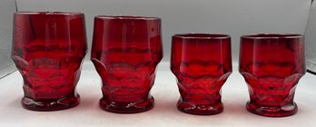 Fenton Ruby Red Georgian Honeycomb Glassware Set - 24 Total