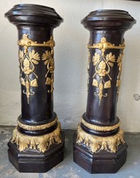 Cast Bronze Gilded Pedestals - 2 Total